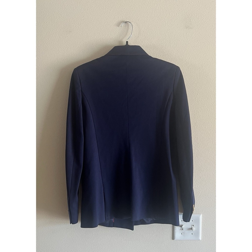 J. McLaughlin Navy Blue Warrington Double-Breasted Blazer Size 10 Preppy Neutral - Picture 11 of 11